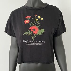 Don’t worry be happy cropped cut out tshirt